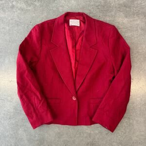 Vintage Y2k Pendelton Red Wool Blazer Women's Longsleeve Small